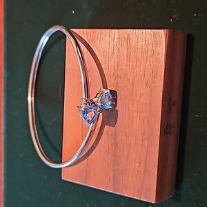 Sterling Silver with 2 Genuine Blue Topez Gemstones